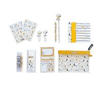 Grupo Erik Set de papelería Snoopy - Estuche con material papeleria - Pack papelería/Kit material escolar - Set papelería Snoopy - Estuche escolar