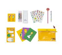 Grupo Erik Set Papeleria The Simpsons: Material Escolar con Estuche - Lapiz, Goma, Bolígrafo, Subrayadores, 3 Cuadernos A6, Notas Adhesivas, Pegatinas y Clips - Regalo Simpsons: Kit Papeleria Juvenil