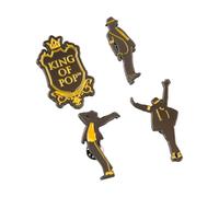 Grupo Erik Set Pins Michael Jackson - 4 Pins Metalicos para Ropa | King of Pop y Siluetas de Baile, Broches para Ropa y Mochila, Pines Originales, Regalo Fans, Merchandising Oficial