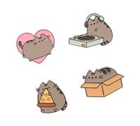 Grupo Erik Set Pins Pusheen - 4 Figuras Pusheen, broches : Pins para Mochila o Pin para Ropa | Merchandising oficial - Accesorio camiseta o para mochila original