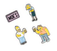 Grupo Erik Set Pins The simpsons Taberna de Moe - 4 Figuras Los Simpsons, Broches Ropa : Pins para Mochila o Pin para Ropa | Simpsons Regalo - Accesorio camiseta o pines para mochila original