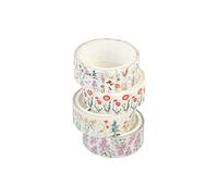 Grupo Erik Set Washi Tape Botanical Wild Flowers, 4 rollos de 3 metros-Pegatinas scrapbooking-Cinta adhesiva decorativa-Cinta decorativa scrapbooking materiales ideal para manualidades