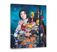 Grupo Erik Shippuden Naruto Manga Archivador 4 anillas - Carpeta anillas A4 | Archivadores Escolares para Niños y Niñas, Material escolar, Tapa Dura con Banda elástica, Merchandising Oficial