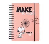 Grupo Erik Libreta A5 Snoopy - Cuaderno a5 punteado (Notebook A5) | Bullet Jornal A5 - Libreta de puntos anillas de Tapa dura, 180 págs