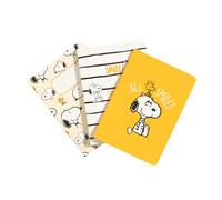 Grupo Erik Snoopy Libretas A6 - Pack de Cuadernos A6 pequeños | 3 formatos distintos: punteado + hojas blancas + lineas, Merchansising Oficial, Con Tapas blandas, 64 págs cada bloc de notas