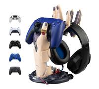 Grupo Erik Soporte Mando PS5 y Auriculares Cyberpunk - Soporte Mando XBOX, PS4, PS5 para Escritorio Gamer | Accesorios PS5, Setup Gamer Regalos (16 x 20 x 27,5 cm)