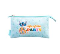 Erik Estuche escolar Stitch Waves – 3 compartimentos, 3 cremalleras para niñas y niños