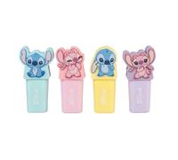 Grupo Erik Subrayadores Pastel Stitch - 4 Marcadores con Toper 3D | Papeleria Bonita, Material Escolar, Disney Regalo