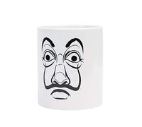Grupo Erik TAZ026 Taza de desayuno La Casa de Papel, Cerámica, Blanca con Negro