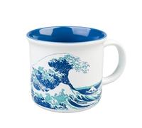 Grupo Erik Taza Ola de Kanagawa - Taza café para desayuno, De Cerámica 350 ml │ Tazas originales para regalar │ Apta para Lavavajillas y Microondas