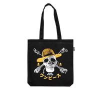 Grupo Erik Bolso tela One Piece Netflx, Jolly Roger - Tote bag tela negro con asas cómodas - Bolso shopper 37x39 cm/Bolsa de tela algodón - Bolsas reutilizables - Bolsa compra pegable