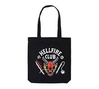 Grupo Erik Tote Bag Tela Stranger Things Merchandising - Bolso Shopper Grande Mujer y Hombre con asas cómodas, Negro - Bolsa Compra Plegable Reutilizable 37x39cm | Regalos originales Mujer y Hombre