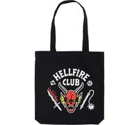 Grupo Erik Tote Bag Tela Stranger Things Merchandising - Bolso Shopper Grande Mujer y Hombre con asas cómodas, Negro - Bolsa Compra Plegable Reutilizable 37x39cm | Regalos originales Mujer y Hombre