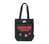 Grupo Erik Tote Bag Tela Stranger Things Merchandising - Bolso Shopper Grande Mujer y Hombre con Asas Cómodas y Cremallera - Bolsa Compra Plegable Reutilizable 37x41cm | Regalos Originales Mujer