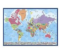 Grupo Erik Vade escolar Mapa do mundo - Tapete escritorio editado en portugués - Protector escritorio - Vuelta al cole material escolar