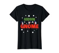 Grupo Familiar a Juego de gnomos ahijados - Navidad Divertida ahijada Camiseta gráfica económica, Mujer, Negro, XS