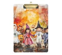 Grupo Kids All Saints' Day Disfraz de Halloween para jugar al portapapeles grueso transparente para suministros de aula para maestros de escuela secundaria, tamaño 9 x 12