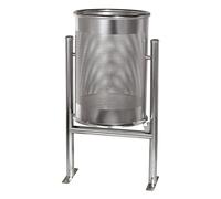 Grupo Mohedano Papelera Exterior Circular de acero inoxidable 60 litros para comunidades de vecinos, Parques y Jardines.