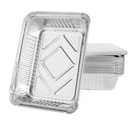 grupo Munditol - Pack de 100 bandejas de aluminio desechables con tapa para transportar alimentos, congelar, cocinar - Ideal para Servir Comida en Fiestas (650 ml)