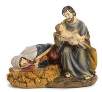Grupo Natividad María descansa San José con el niño Jesús de resina (longitud 11,4 cm - altura 9,5 cm)
