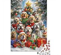 Grupo Perros Navidad Cartón Resistente Rompecabezas Clásicos 1000 Pieza S Adultos Niños Imposible Difícil Descompresión Regalo 38x26cm/1000pcs