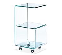 Grupo SDM Mesa Catherine, Ruedas, Cristal Transparente, 40 x 40 cms.