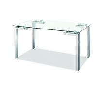 - Grupo SDM - Mesa de Comedor Lainey Acero/Cristal (140x80)
