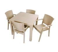 Grupo SDM Mesa Mirta, Polipropileno 90 x 90 cms, Color a Elegir. (Capuccino)