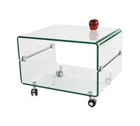 Grupo SDM Mesa Victoria, Cristal Curvado, Ruedas, 60X40 cms