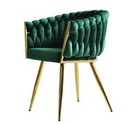 Grupo SDM Sillón KALU, Metal Dorado, tapizado Velvet Color a Elegir. (Verde Oscuro)