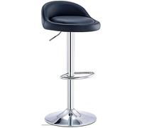 Grupo SDM Taburete Alive, Cromado, similpiel Color a Elegir (Blanco, Negro, Rojo y Amarillo) (Negro)