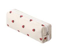 Grurun Estuche de pana para lápices, bonito estuche estético para estudiantes, bolsa de cosméticos para mujeres y niñas, bolsa de maquillaje (flor H)