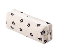Grurun Estuche de pana para lápices, bonito estuche estético para estudiantes, bolsa de cosméticos para mujeres y niñas, bolsa de maquillaje (flor B)