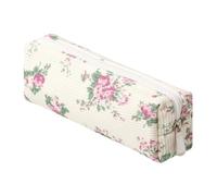 Grurun Estuche de pana para lápices, bonito estuche estético para estudiantes, bolsa de cosméticos para mujeres y niñas, bolsa de maquillaje (flor C)