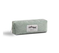 Grurun Estuche de pana para lápices, bonito estuche estético para estudiantes, bolsa de cosméticos para mujeres y niñas, bolsa de maquillaje (verde tiburón)