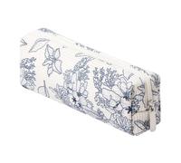 Grurun Estuche de pana para lápices, bonito estuche estético para estudiantes, bolsa de cosméticos para mujeres y niñas (flor E)