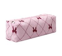 Grurun Estuche de pana para lápices, bonito estuche estético para estudiantes, bolsa de cosméticos para mujeres y niñas, bolsa de maquillaje (flor K)