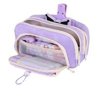 Grurun Estuche grande para lápices, estuche de gran capacidad, bolsa de cosméticos para bolígrafos, organizador de artículos de papelería, simple, bolsa de almacenamiento para oficina, hogar, viajes