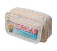 Grurun Estuche grande para lápices, estuche de gran capacidad, bolsa de cosméticos para bolígrafos, organizador de artículos de papelería, simple, para la universidad, oficina, hogar, viajes, bolsa de