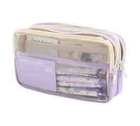 Grurun Estuche grande para lápices, estuche de gran capacidad, bolsa de cosméticos para bolígrafos, organizador de artículos de papelería, simple, bolsa de almacenamiento para oficina, hogar, viajes