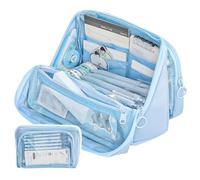 Grurun Estuche grande para lápices, estuche de gran capacidad, bolsa de cosméticos para bolígrafos, organizador de artículos de papelería, simple, para la oficina, el hogar, viajes, bolsa de