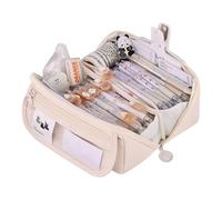 Grurun Estuche grande para lápices, estuche de gran capacidad, bolsa de cosméticos para bolígrafos, organizador de artículos de papelería, simple, para la universidad, oficina, hogar, viajes, bolsa de