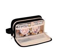 Grurun Estuche grande para lápices, gran capacidad, organizador de artículos de papelería, simple, para la oficina, el hogar, viajes, color negro