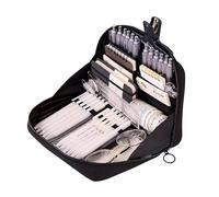 Grurun Estuche para lápices, bonito estuche Kawaii de gran capacidad con cremallera para niños, organizador de bolígrafos (negro)