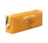 Grurun Estuche para lápices de color sólido, bonito estuche estético para estudiantes, para mujeres y niñas, bolsa de cosméticos para maquillaje (naranja tigre)