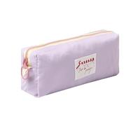 Grurun Estuche para lápices de color sólido, bonito estuche estético para estudiantes, para mujeres y niñas, bolsa de cosméticos para maquillaje (morado puro)