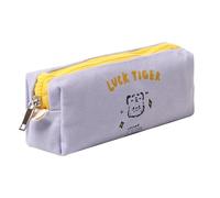 Grurun Estuche para lápices de color sólido, bonito estuche estético para estudiantes, para mujeres y niñas, bolsa de cosméticos para maquillaje (morado tigre)