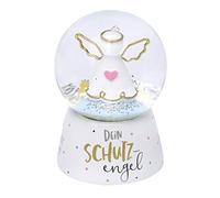 GRUSS & CO 46636 - Bola de ensueño con diseño de ángel, Cristal, poliresina, impresión, comunión, confirmación, Bola de Nieve, Color Blanco, Altura 6,5 cm | 46636