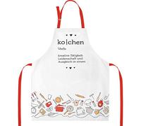 GRUSS & CO 47101 - Delantal (algodón, 87 x 70 cm), diseño con texto en alemán "Kochen"