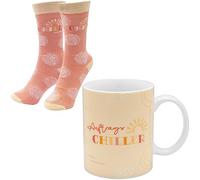 GRUSS & CO 48204 - Juego de calcetines con diseño antiestrés, juego de regalo con 1 taza y 1 par de calcetines, taza de porcelana, 35 alcetines para mujer, talla 36-41, regalo para novia,